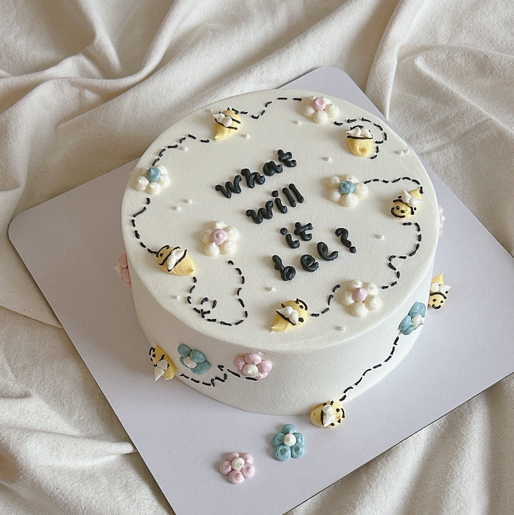 BEE GENDER REVEAL CAKE