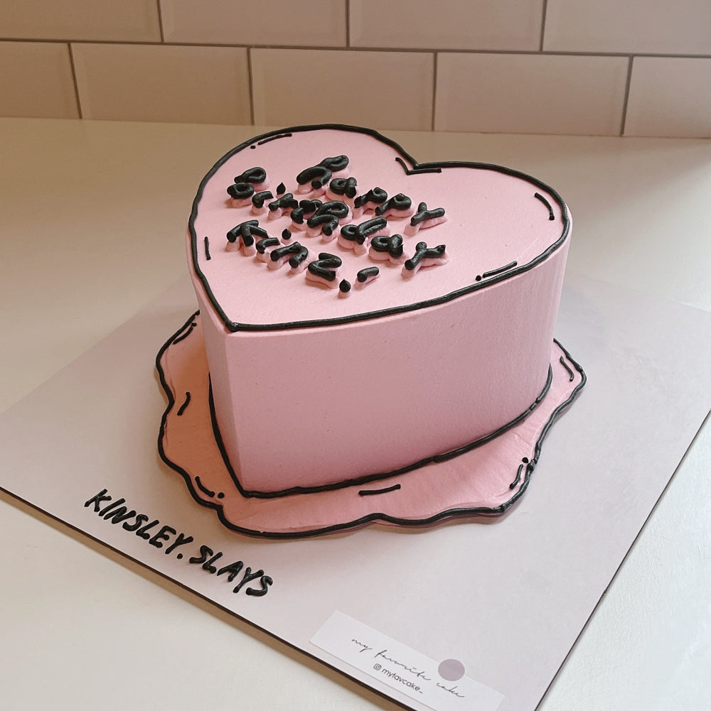 50+ Cute Comic Cake Ideas For Any Occasion : Pink Comic Cake for 1/2  Birthday